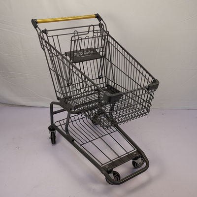 주문 회색 60L 슈퍼마켓 쇼핑 손수레 소매 체인은 TPR 휠과 장바구니를 저장합니다 online manufacture