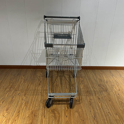 주문 125L Australian supermarket shopping cart with grey plastic parts chain store shopping cart CE online manufacture