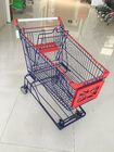 중국 150 L 4 바퀴 슈퍼마켓 쇼핑 트롤리 아연 도금된, 빨간 플라스틱 부속 회사
