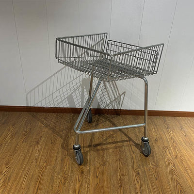 주문 Shallow Shopping Trolley For Disabled  With Escalator Wheels Push Along Steel Shopping Cart 온라인 제조