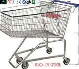Flat Basket Wire Mesh Metal Shopping Carts With PVC , PU , TPR Wheels